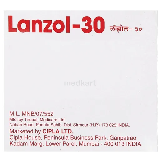 lanzol 30mg capsule 10's
